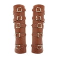 thumbnail image 2 of Juego de 2 protectores de de cuero Gauntlet Medieval bracks hebilla de sujeción Punk bracks guante de cuero para hombre y mujer marrón Macarena Guardia del brazo de tiro con arco, 2 of 8