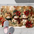 thumbnail image 6 of 1pc Christmas Snowmen Absorbent Non-Slip Bathroom Thickened Flannel Rug Decor,Soft,Quick Drying,Suitable For Indoor/outdoor Use,Bathrooms,Bedrooms,Kitchens,Terrace,Laundry Rooms,16"x24", 6 of 9