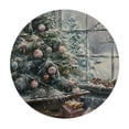 thumbnail image 4 of Orinice Christmas Tree Presents Bird Round Table Cover Stain Resistant Washable Indoor Outdoor Tablecloth Kitchen Dining Wedding Parties Cloth 100% Polyester Fiber Festive Decor 38-42, 4 of 8