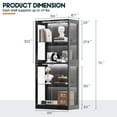 thumbnail image 3 of VANACC 32"×16" Display Cabinet with Glass Doors and RGB Lights, 4-Tier Storage Display Case, Adjustable Shelves, MDF and Tempered Glass, Black, 3 of 10