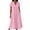 Pink, variant on Eawtki Women's V Neck Short Sleeve Midi Dress With Pockets Loose Fit Casual Summer Linen Blend Dress For Women