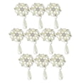 thumbnail image 2 of 10 piezas de perlas de cristal con base plana de 53x28 mm para decoración de bodas y manualidades plata, 2 of 9