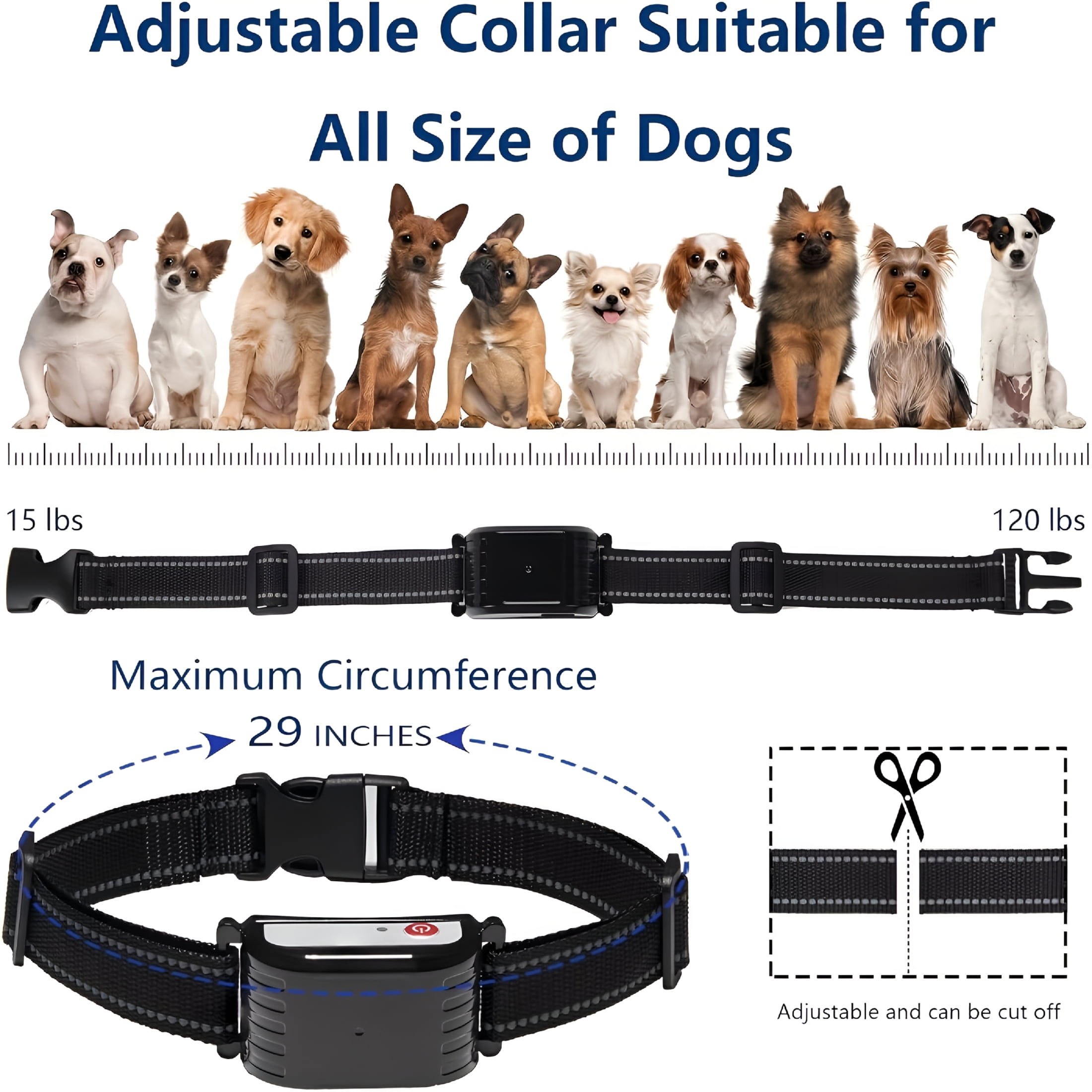 GJX Wireless Dog Fence System for 1-3 Dogs with Training Collar-Adjustable Boundary Containment Rechargeable Battery&Dual Power Shock/Vibration/Sound Modes Real-Time Monitoring Indoor/Outdoor