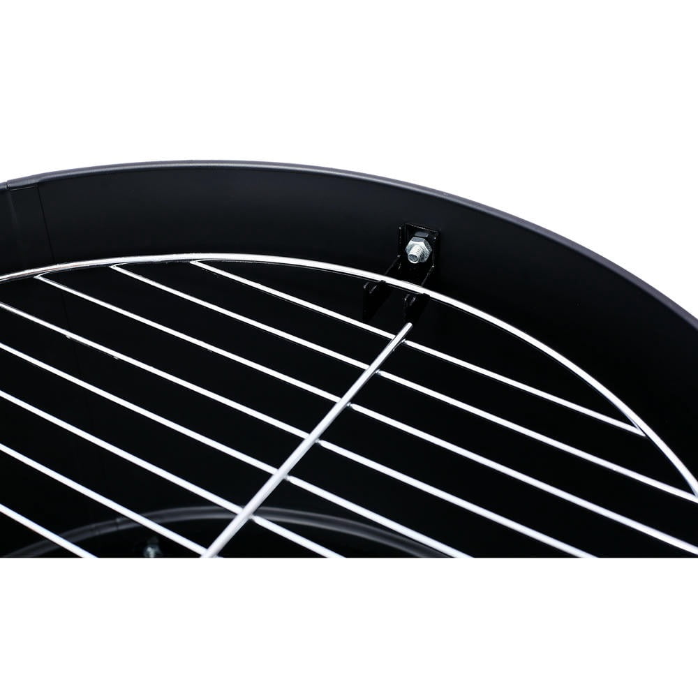 GVN Garden Grill, Patio Backyard Barbecue Grill,17 Inch Steel Charcoal Smoker, Heavy Duty Round BBQ Grill for Outdoor Cooking, Black