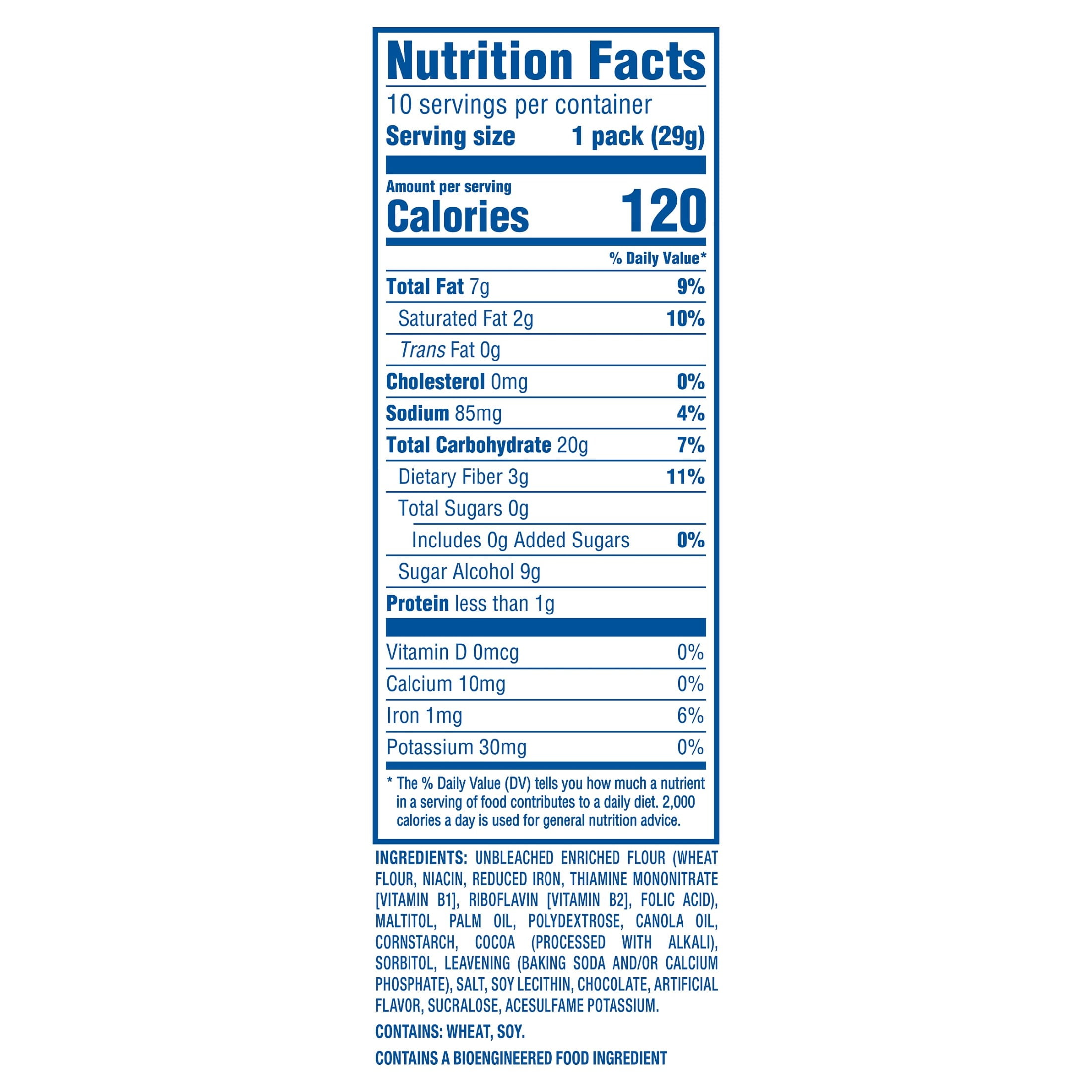 OREO Double Stuf Zero Sugar Chocolate Sandwich Cookies, 10 Snack Packs (2 Cookies Per Pack)