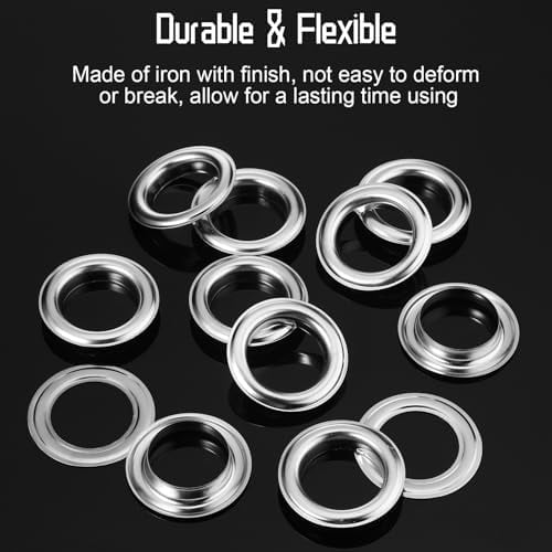 25 Sets 1 Inch Grommets Kit Metal Eyelets with Washers Curtain Grommet for Leather, Tarp, Canvas(Silver)