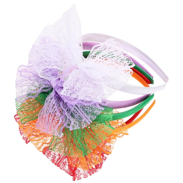 10 diademas de lazo de encaje con lazo para el pelo, decoración para fiestas de cosplay, tocado de encaje.