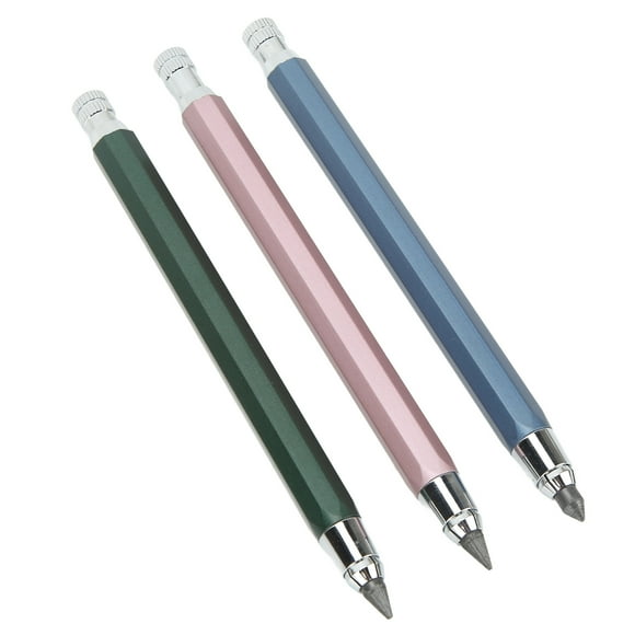 3Pcs 5.6mm Mechanical Graphite Pencils Woodworking Pen with Pencil Sharpener for Sketching, Shading, Crafts, Art Drawing, Woodworking