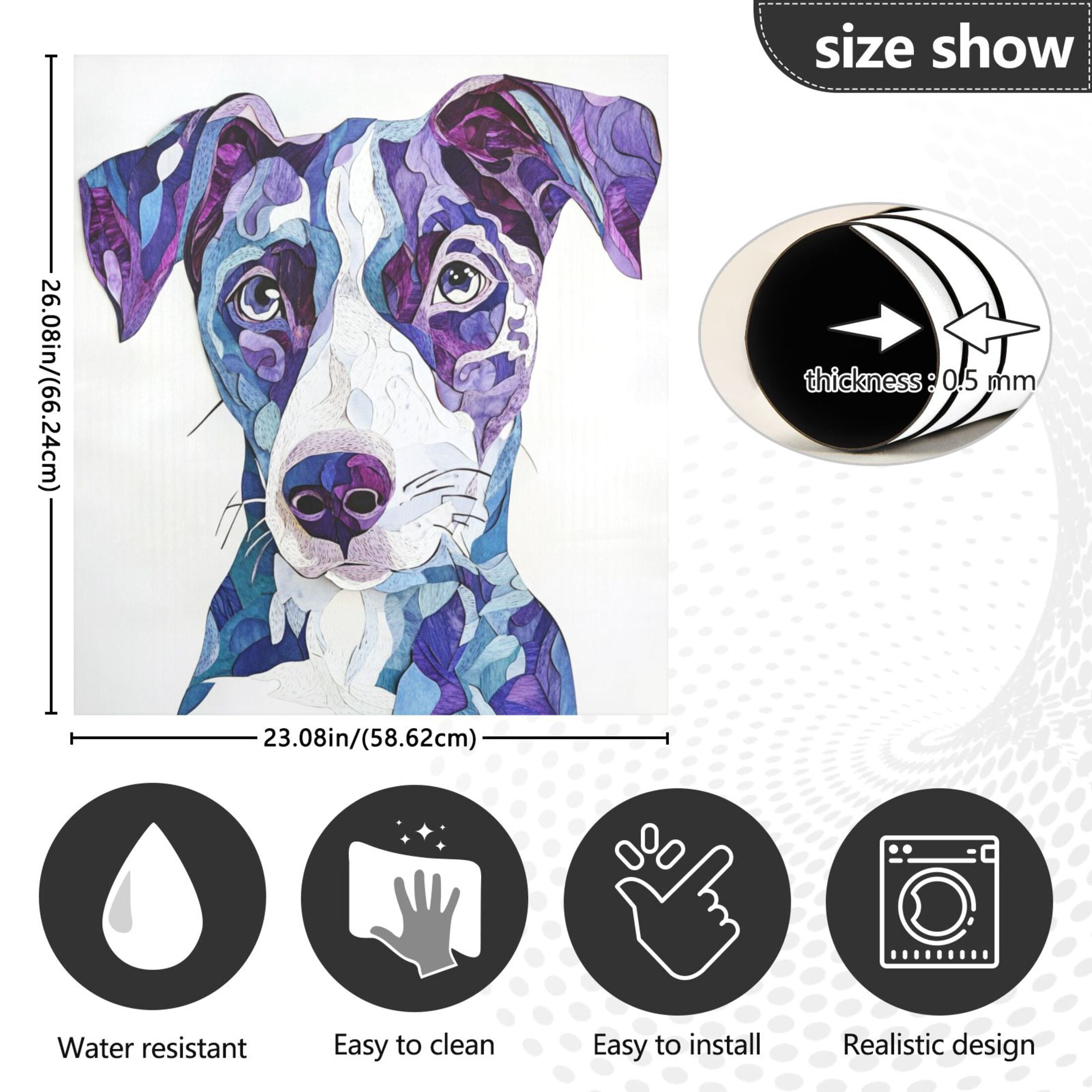 Dishwasher Magnetic Sticker 23x26 Inch Refrigerator Magnetic Sticker Washing Machine Magnetic Sticker Kitchen Panel Magnetic Sticker Home Decor Blue Cool Dog