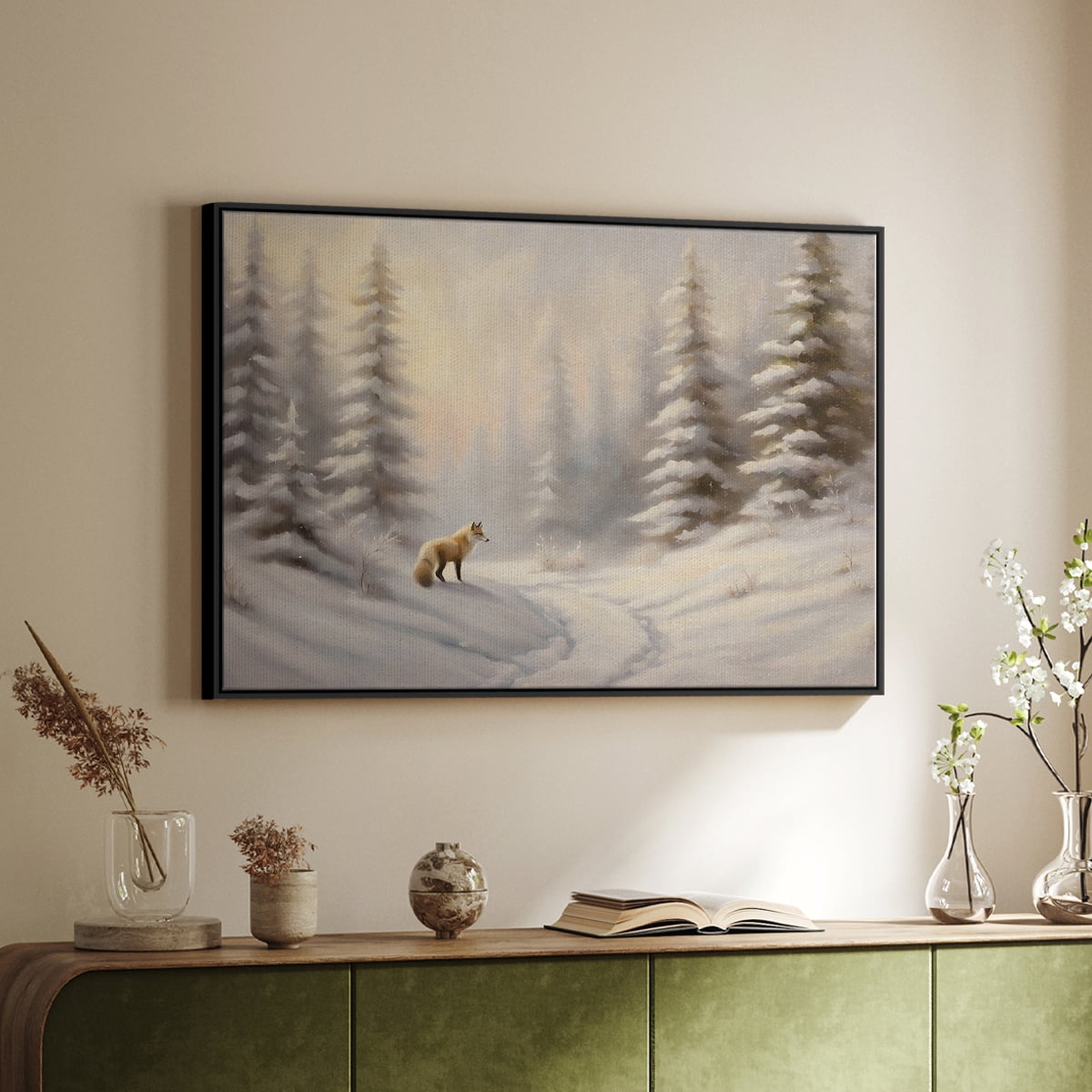Vintage Landscape-CLXXV By Wexford Home Framed in Black Wood Gallery Wrapped Canvas 25 in. x 37 in.