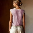 thumbnail image 5 of Women's Classic Loose Fit Sleeveless Lace Blouse with Round Neck for Everyday and Travel, Red, M, 5 of 5