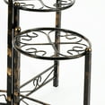 thumbnail image 3 of 3 Tier Heart Clover Design Round Top Metal Plant Stand, Black- Saltoro Sherpi, 3 of 5