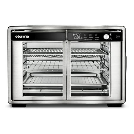 gourmia 1700w 9-slice digital toaster oven air fryer, 12 cooking preset, 35l, stainless steel