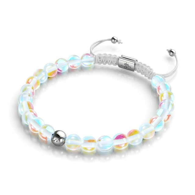 Bracelet Perles Macramé en Verre Arc-en-Ciel Supernova / Argent / Galaxy