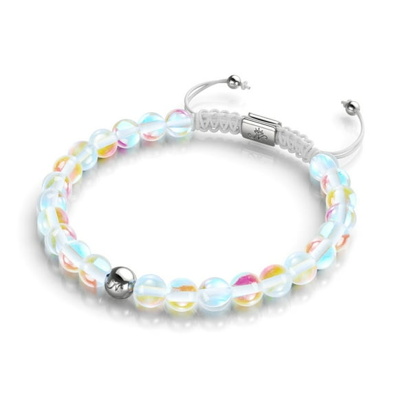 Bracelet Perles Macramé en Verre Arc-en-Ciel Supernova / Argent / Galaxy