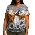 thumbnail image 3 of Ghost Retro T-Shirts for Women Plus Size Crew Neck Short Sleeve Oversized Tops Fall Blouses Multicolor M, 3 of 7