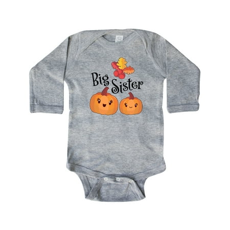 

Inktastic Big Sister Pumpkins with Fall Leaves Gift Baby Girl Long Sleeve Bodysuit