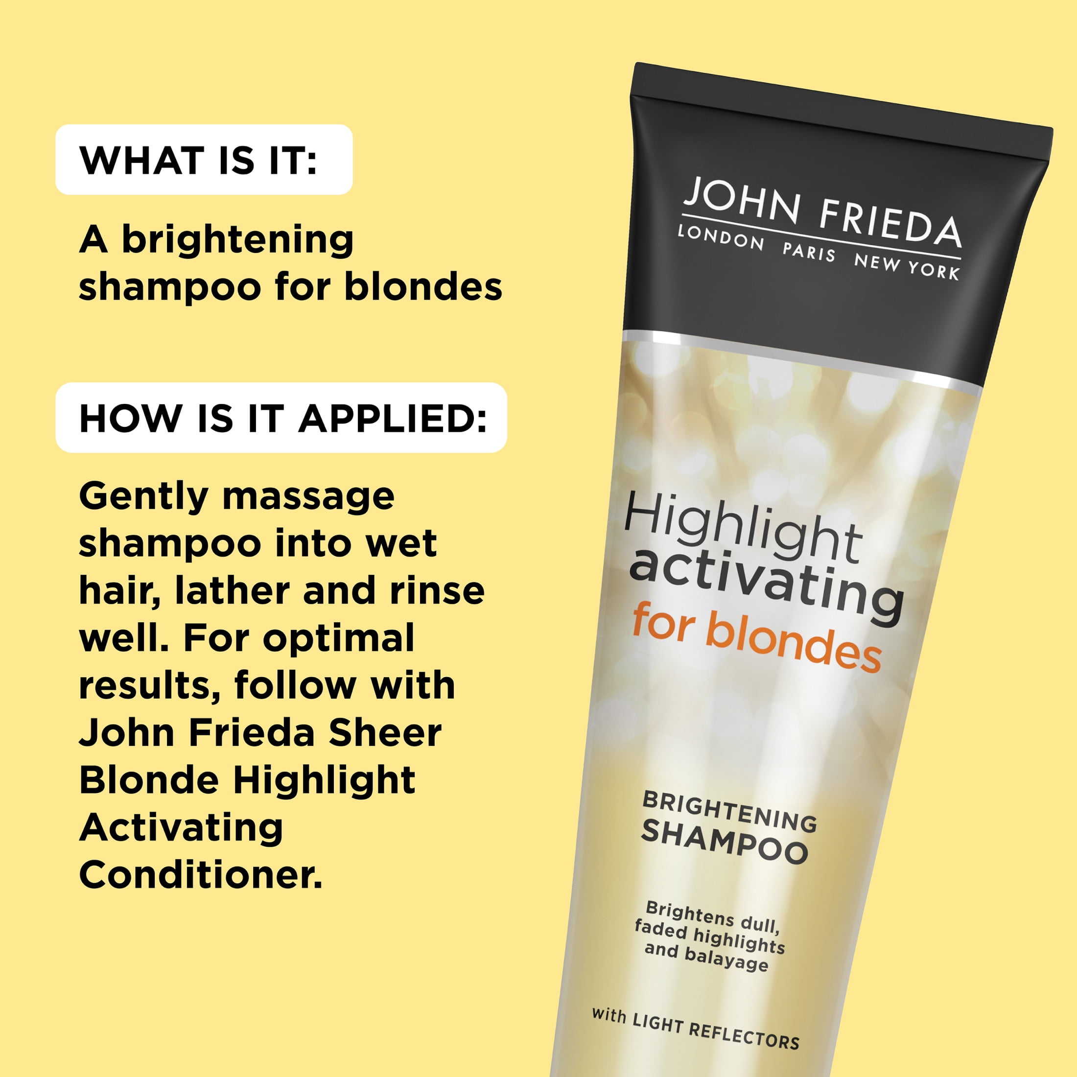 John Frieda Sheer Blonde Highlight ACtivating Brightening Shampoo for Blonde Hair, 8.45 oz