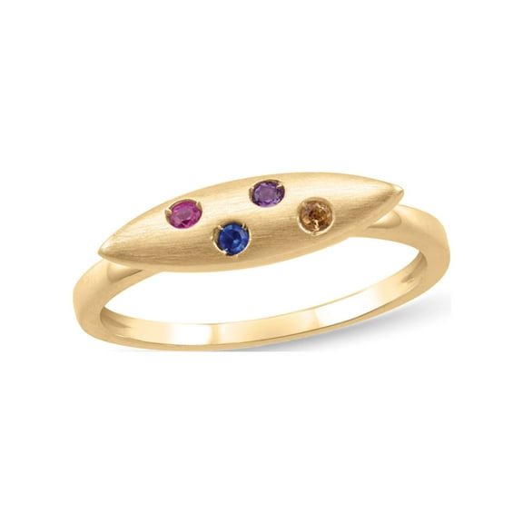 Personalized Horizontal Marquise Design Birthstone Ring in 10K gold by Jewlster