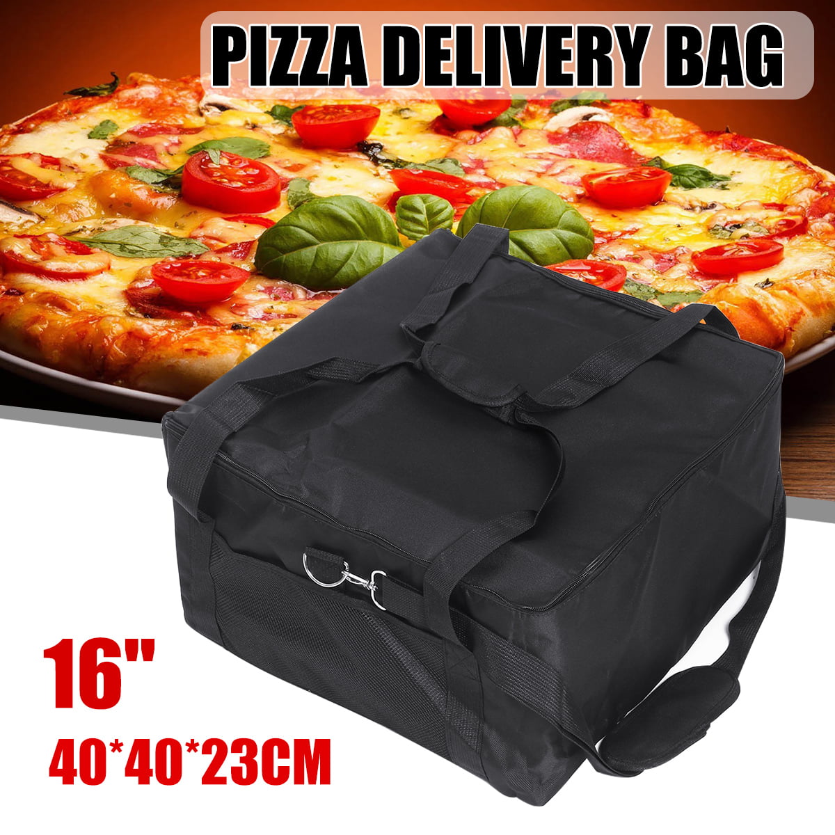 16 inch Pizza Delivery Bag Red Insulated Thermal Food Storage Holder Holds Pizza