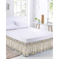 thumbnail image 3 of White Daisy Bed Skirt California King Size 16 Inch Drop, Colorful Flower Lavender Vintage Linen Adjustable Elastic Dust Ruffles Bedskirt Wrap Around Pleated Mattress Frame Cover, 3 of 9