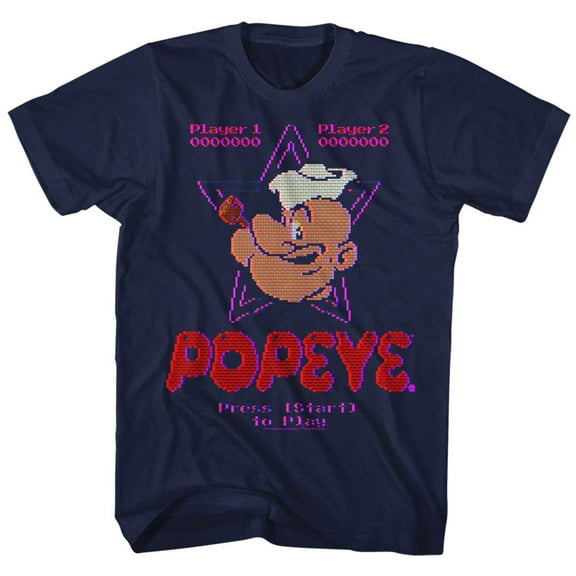 Popeye Old Game Navy Adult T-Shirt