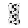 thumbnail image 5 of Xecao Doodle Cute Cat print women's scoop neck, loose-fit workout tank tops for the gym., 5 of 9