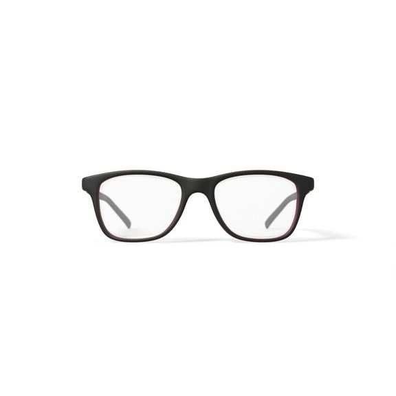 Adolfo Youth Swish Square Prescription Eyeglasses with Case, Black/Red