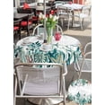 thumbnail image 5 of Outdoor Tablecloth with Umbrella Hole for Patio/Picnic/Party/Camping, Coastal Green Seaweed Waterproof Table Cloth Round Cover Washable, Summer Beach Coral Starfish Retro (Dia 60"), 5 of 8