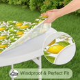 thumbnail image 5 of Yellow Lemon Fruit Slices Round Fitted Tablecloth with Elastic Edge,Dining Table Cover Waterproof,Outdoor Round Tablecloth for Camping,Dining,Indoor and Outdoor, 5 of 7