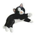 thumbnail image 1 of Juguete de peluche de gato realista, adorable gatito de dibujos animados, cómodo muñeco de gato para Negro, 1 of 9