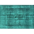 thumbnail image 1 of Ahgly Company Machine Washable Indoor Rectangle Oriental Turquoise Blue Industrial Area Rugs, 7' x 10', 1 of 4