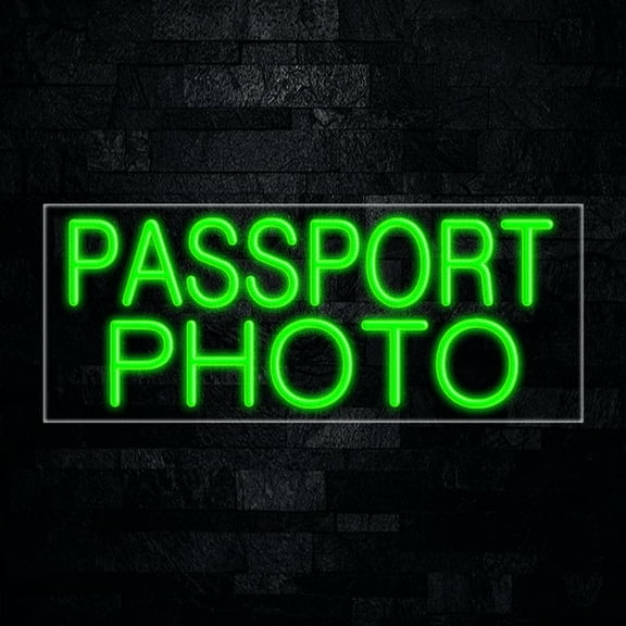 Passport Photo-LED Neon Sign 30"L x 12"H #30275
