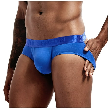 

Men s Sexy Double Tripod Solid Color Underwear Low Waist Sports Briefs