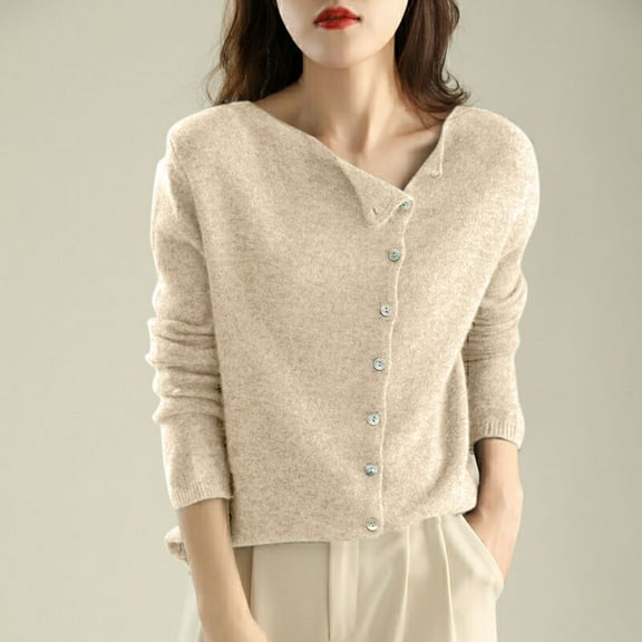 Pyhlmscde Women's Button Front Long Sleeve Cardigan Soft Warm Knit Elastic Sweater, Womens Tops, Cardigan Sweaters for Women, Winter Clothing for Women