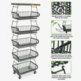 Werseon 6Tier Fruit Vegetable Rack, Stackable Rolling Cart with Solid