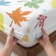 thumbnail image 3 of Cal.King Size Fitted Sheet Set - Thanksgiving Fall 3 Piece Bedding Sets 16" Deep Pocket Fitted Sheet with 2 Pillowcases, Maple Leaf Botanical Autumn Brushed Microfiber Hotel Luxury Bed Sheets, 3 of 9