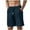Dark Blue, variant on Xysaqa Shorts for Men Casual Cotton Comfy Elastic Waist Shorts for Men Lightweight Summer Beach Short Pants with Pockets and Beads Drawstring S-3XL