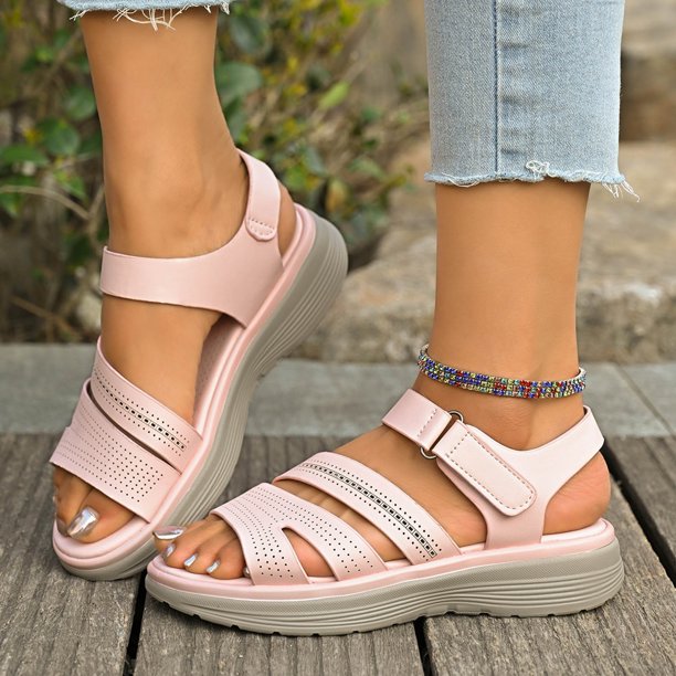 MKLEKYY Sandalias de Mujer Playa Sandalias Cómodas para Mujer para Uso Diario E Informal Con Diseño Elegante, Cierre de Cinta y Suela Gruesa para Actividades de Verano