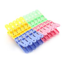 20pcs Convenient Plastic Laundry Clothes Pins Hangers Spring Clamp Clips