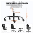 thumbnail image 5 of Office Chair Base Replacement 28 Inch - Heavy Duty Universal Chair Base with Casters & Gas Cylinder - 2500lbs Capacity - Black, 5 of 7
