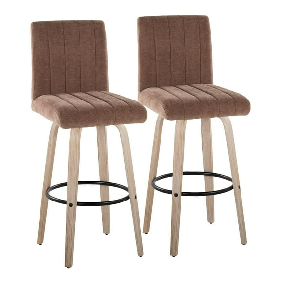 LumiSource Hank 30" Fixed-Height Barstool - Set of  2