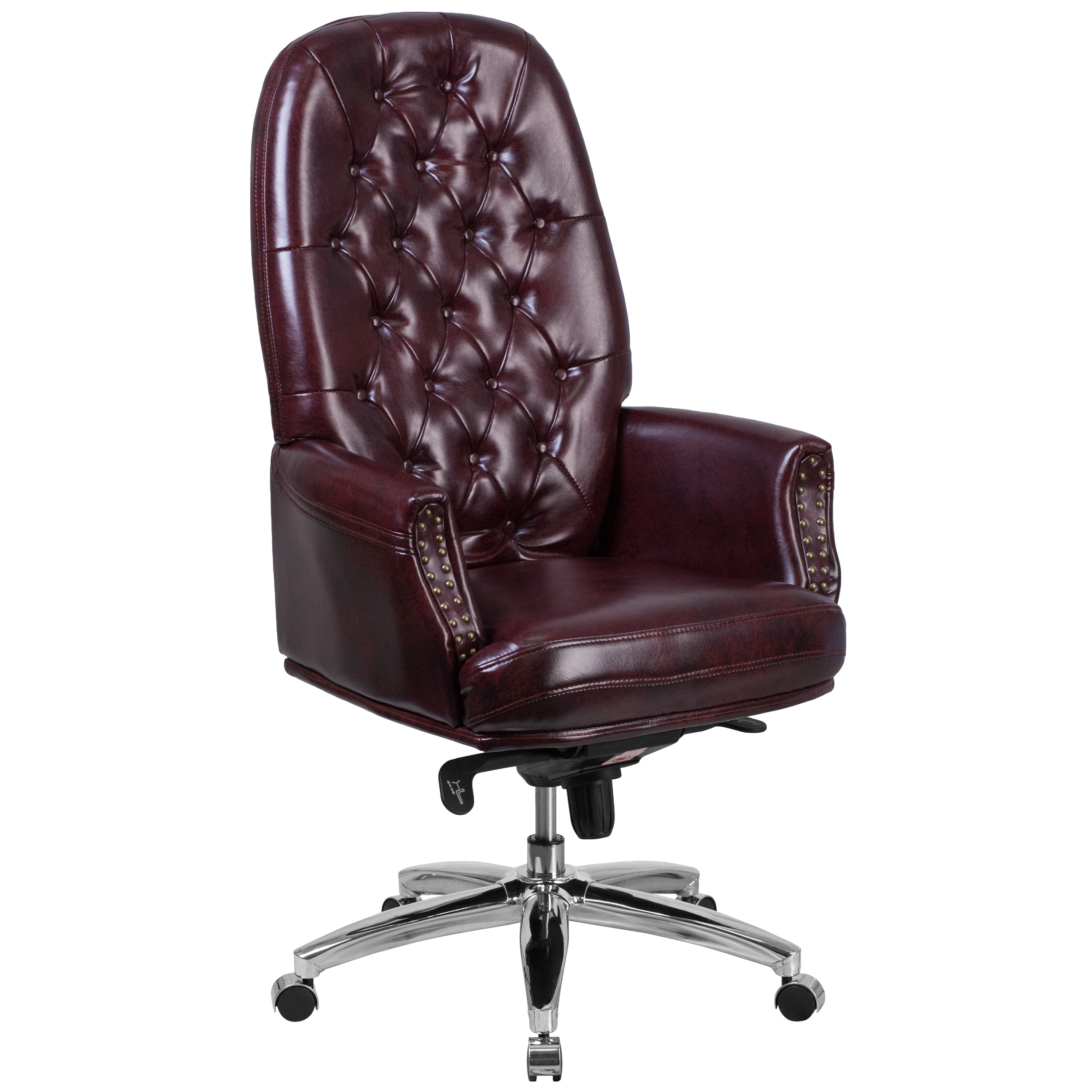 A Line Furniture Burgundy Leather Multifunctional Button-tufted
