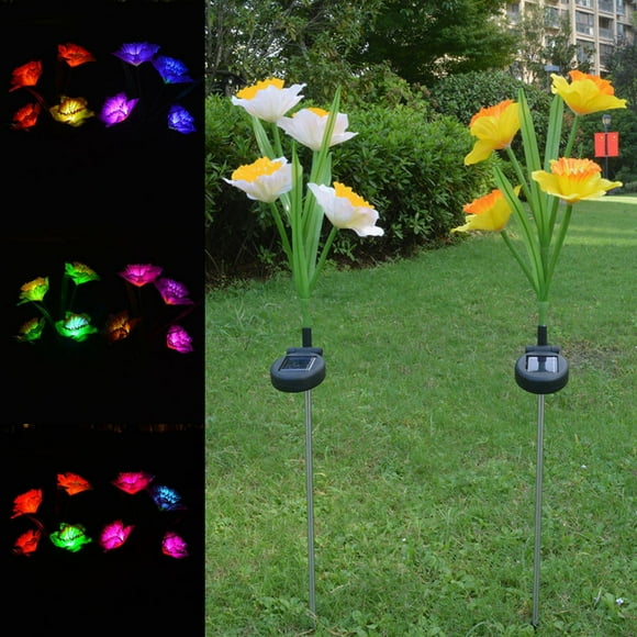 Solar Lights Outdoor,Solar Outdoor Lights,2 Sets of 4 Solar Daffodil Flower Lights, Outdoor Lights, Led Simulated Garden Lights,Solar Lights Outdoor Garden,Solar Lights Outdoor Garden