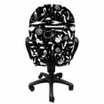 thumbnail image 3 of Animals Office Chair Slipcover, Funny Motifs Surreal Shapes in Monochrome Style Rabbits Snakes Dogs, Protective Stretch Decorative Fabric Cover, Standard Size, Charcoal Grey and White, by Ambesonne, 3 of 5