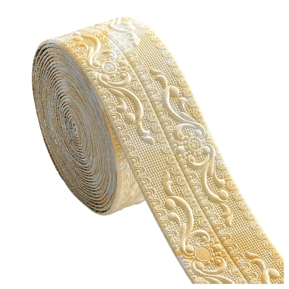 394 x 4 in Self Adhesive Flexible Foam Molding Trim, Peel and Stick 3D Sticky Decorative Wallpaper Border for Home DIY Decoration Treatment