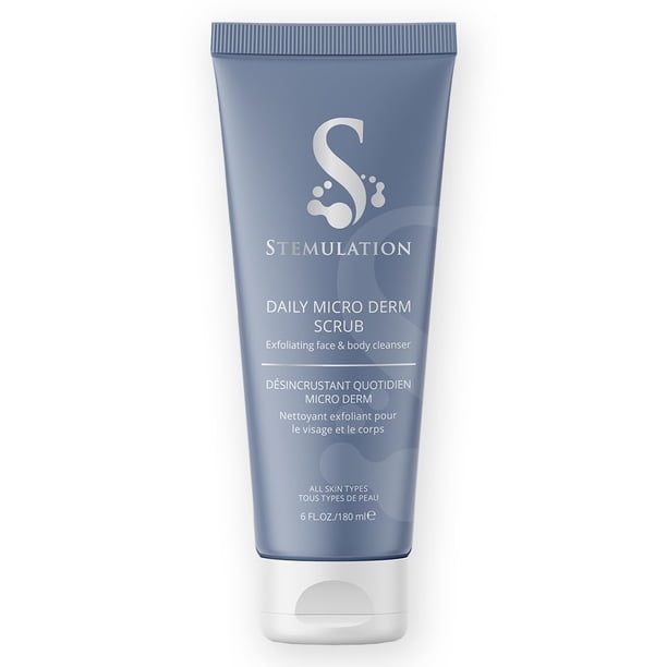 Stemulation Daily Micro Derm Scrub - Exfoliante suave para rostro y cuerpo - Complejo antioxidante a base de aloe para una piel refinada y saludable