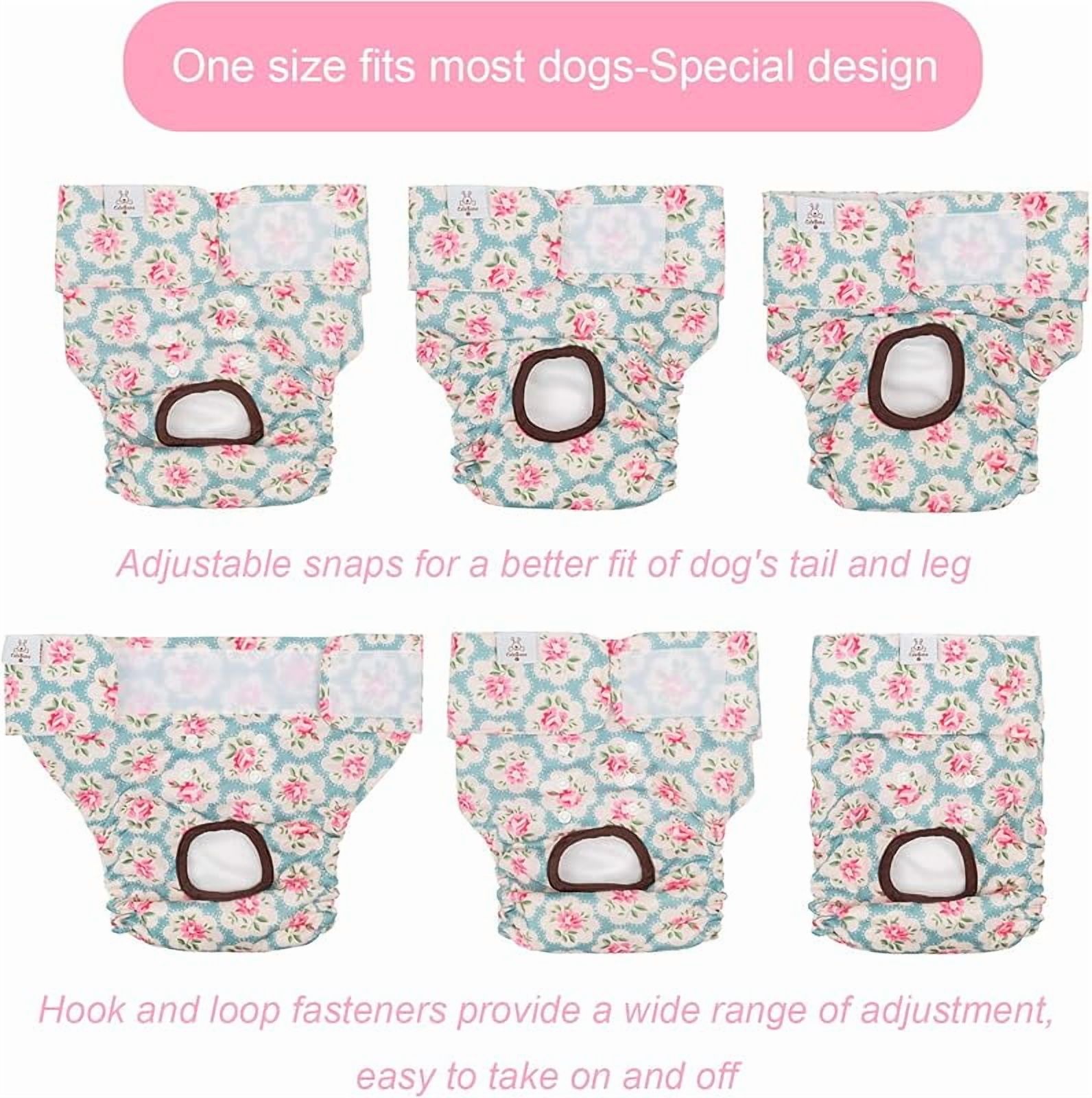 Dog Diapers Female Washable Small Medium Large 3 Pack Reusable Doggie Diapers Puppy Period Pants for Doggy Heat Cycle Peeing D14S