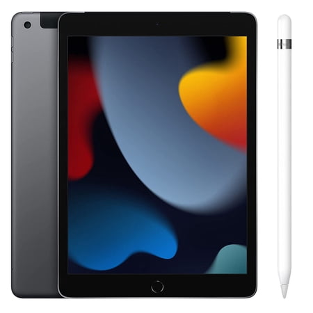 Apple 10.2" iPad (2021, 64GB, Wi-Fi, Space Gray) (MK2K3LL/A) Bundle with Apple Pencil