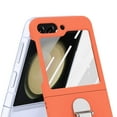 thumbnail image 3 of Allytech Galaxy Z Flip 5 Case with Ring Holder Stand & Screen Protector, Morandi Colored Case Shockproof Bumper Slim Cover for Samsung Galaxy Z Flip 5 - Orange, 3 of 11
